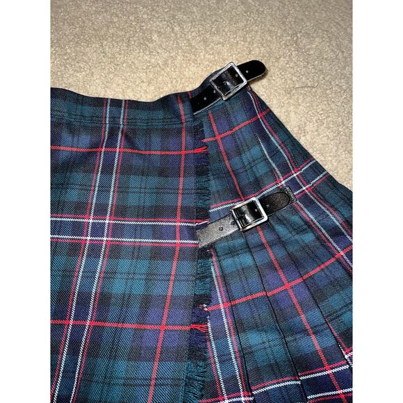 Gothic Scotland Forfar Wool Nationals Kilt Vintage Pleated Dark Academia Tartan - Picture 3 of 13